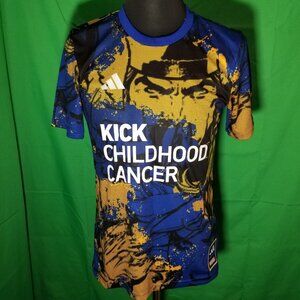 Adidas Mens Small Shirt MLS Kick Childhood Cancer Marvel Series Soccer Athletic